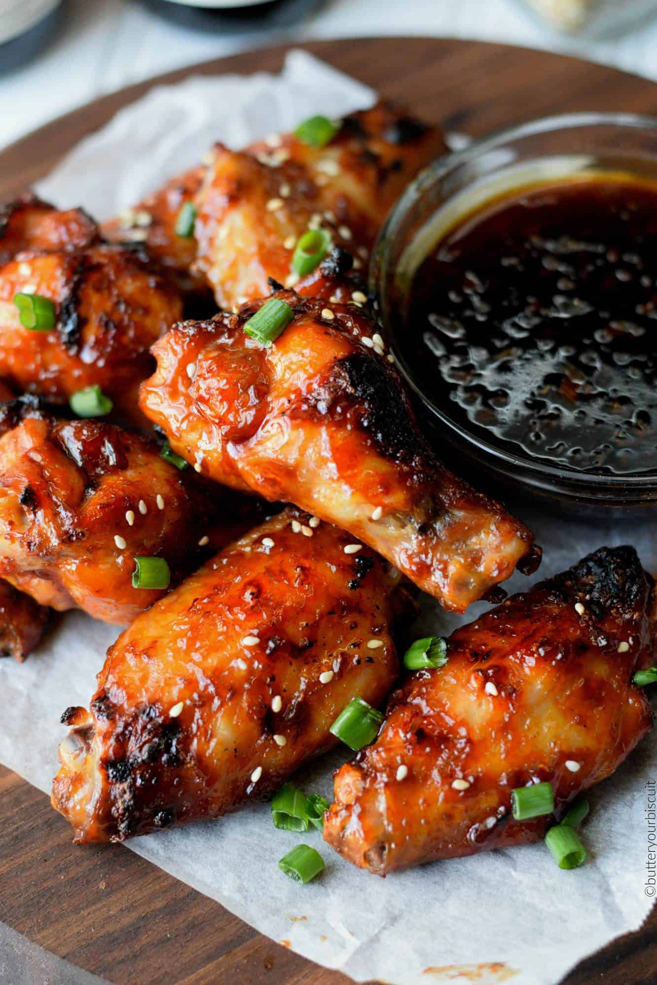 Oven Baked Spicy Teriyaki Chicken Wings - Butter Your Biscuit