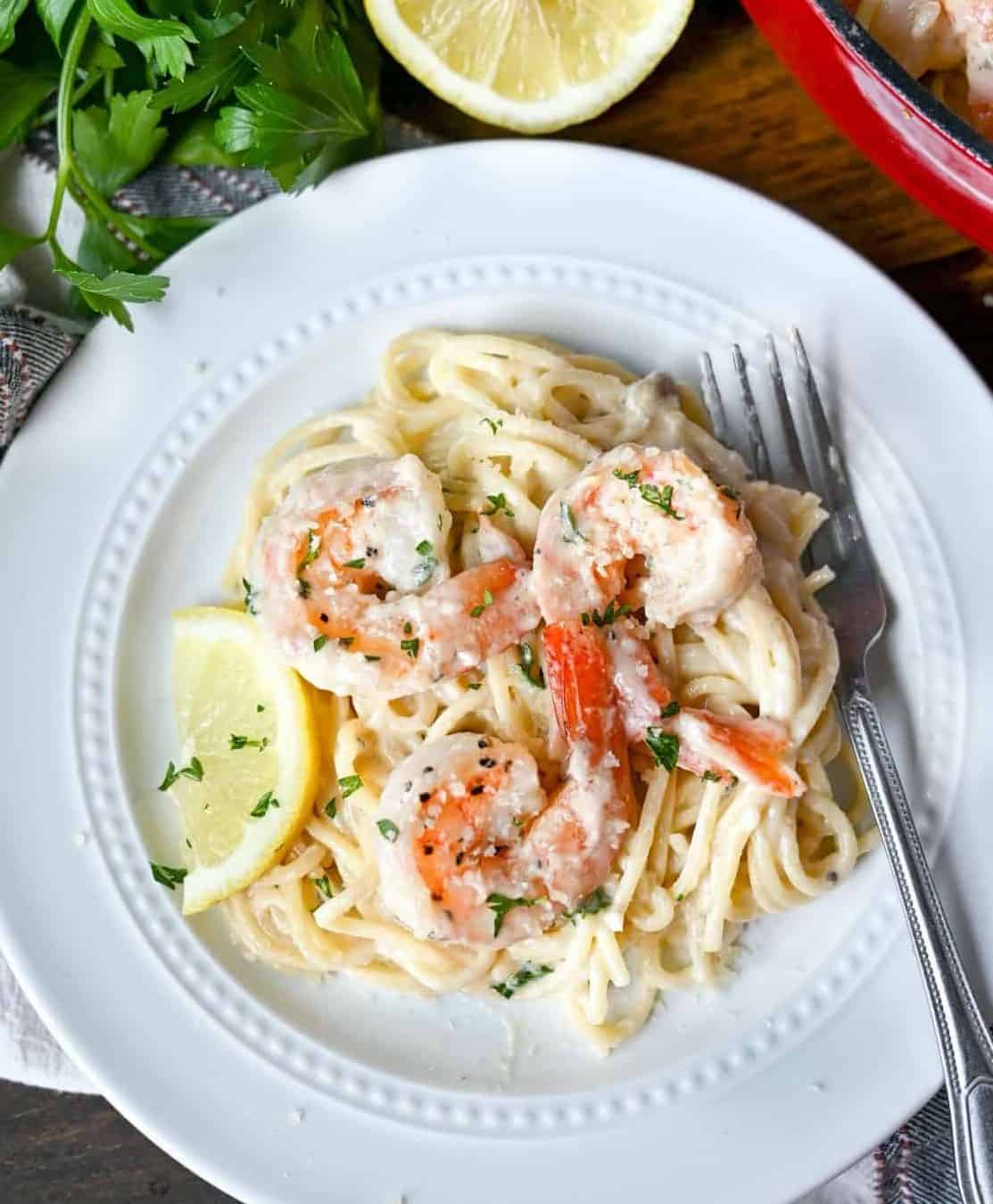 Creamy Lemon Garlic Shrimp Pasta