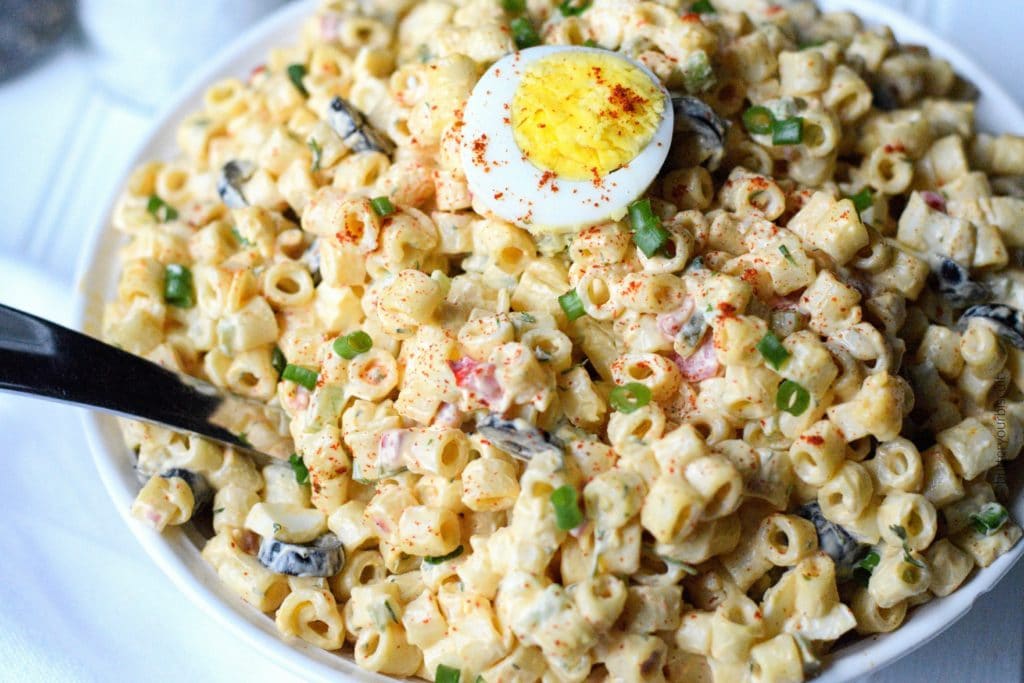 Deviled egg macaroni salad