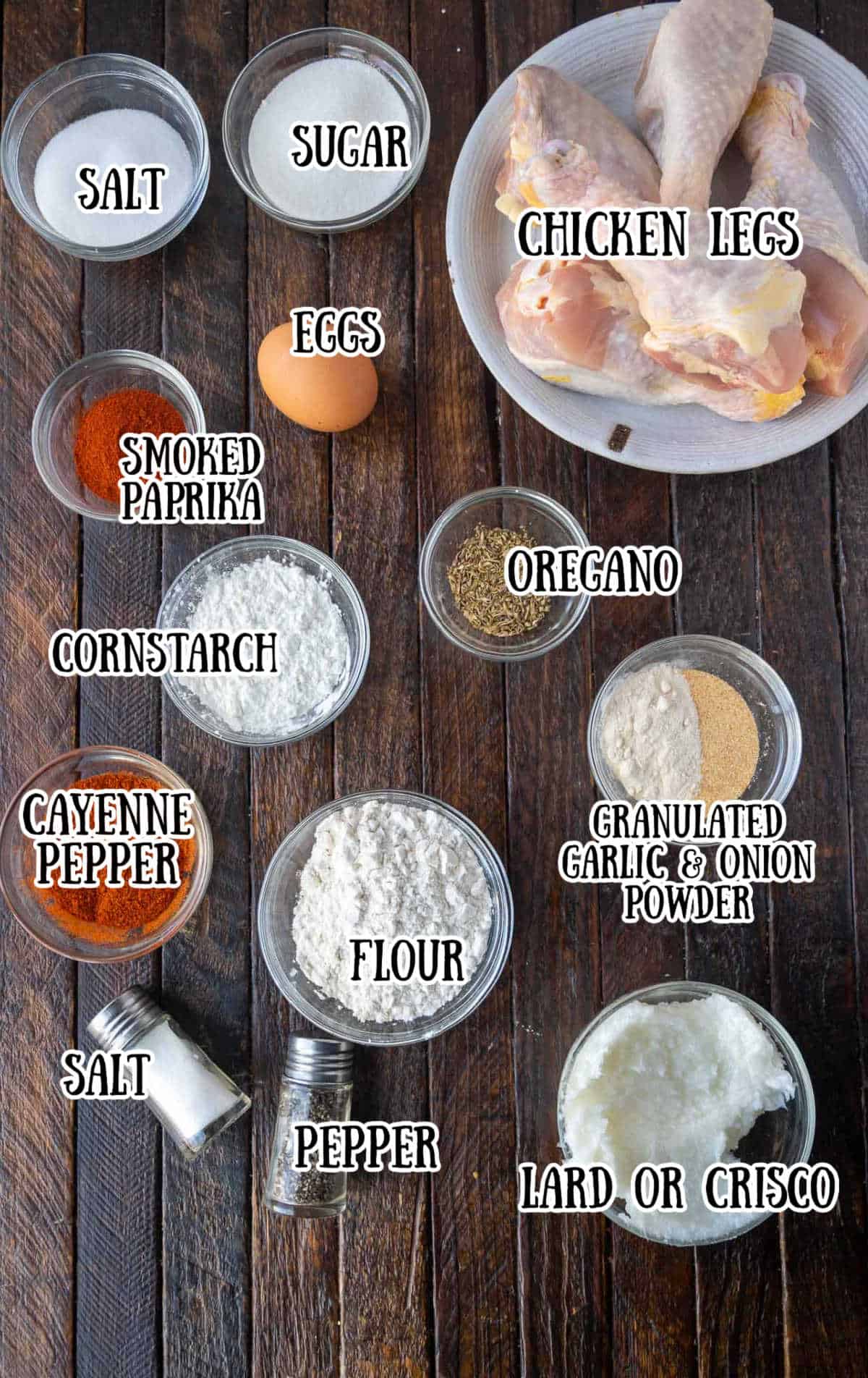 All the ingredients needed for this fried chicken