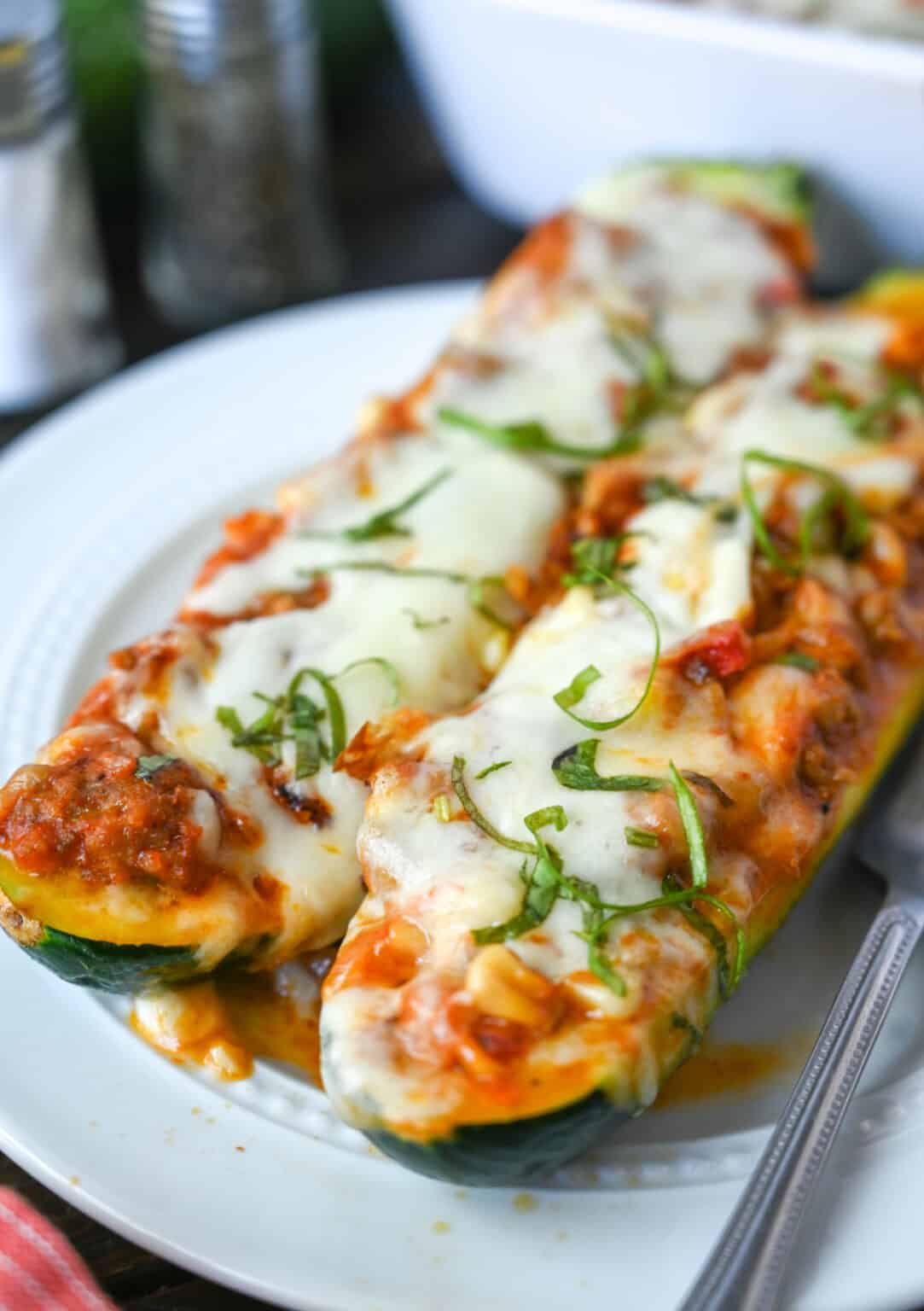 Italian Sausage Zucchini Boats - Butter Your Biscuit