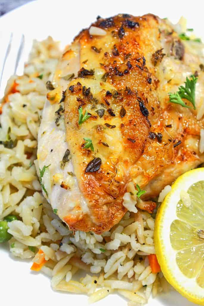 Lemon Herb Chicken Breasts With Rice Pilaf Butter Your Biscuit