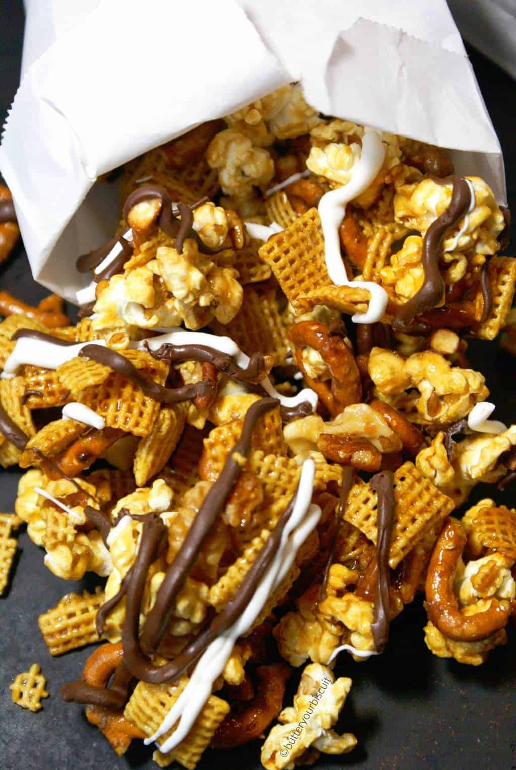 Crunchy Caramel Snack Mix - Butter Your Biscuit