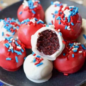 Patriotic Red Velvet Cake Balls