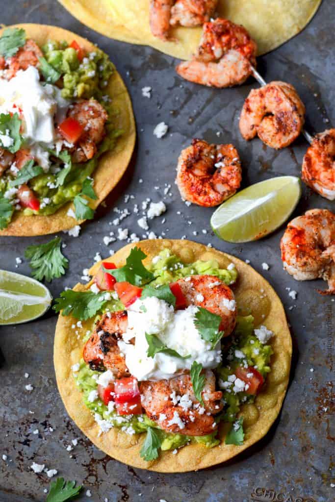 Cajun shrimp avocado tostadas