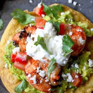 Cajun shrimp avocado tostadas