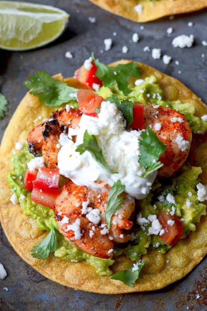 Cajun shrimp avocado tostadas