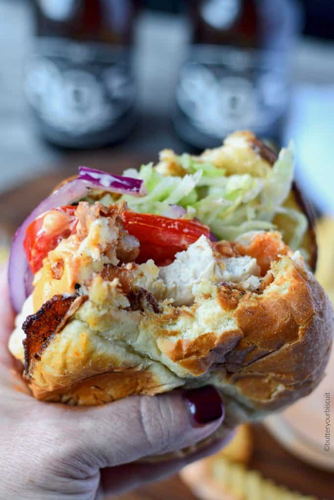 Spicy buttermilk fried chicken sandwich 