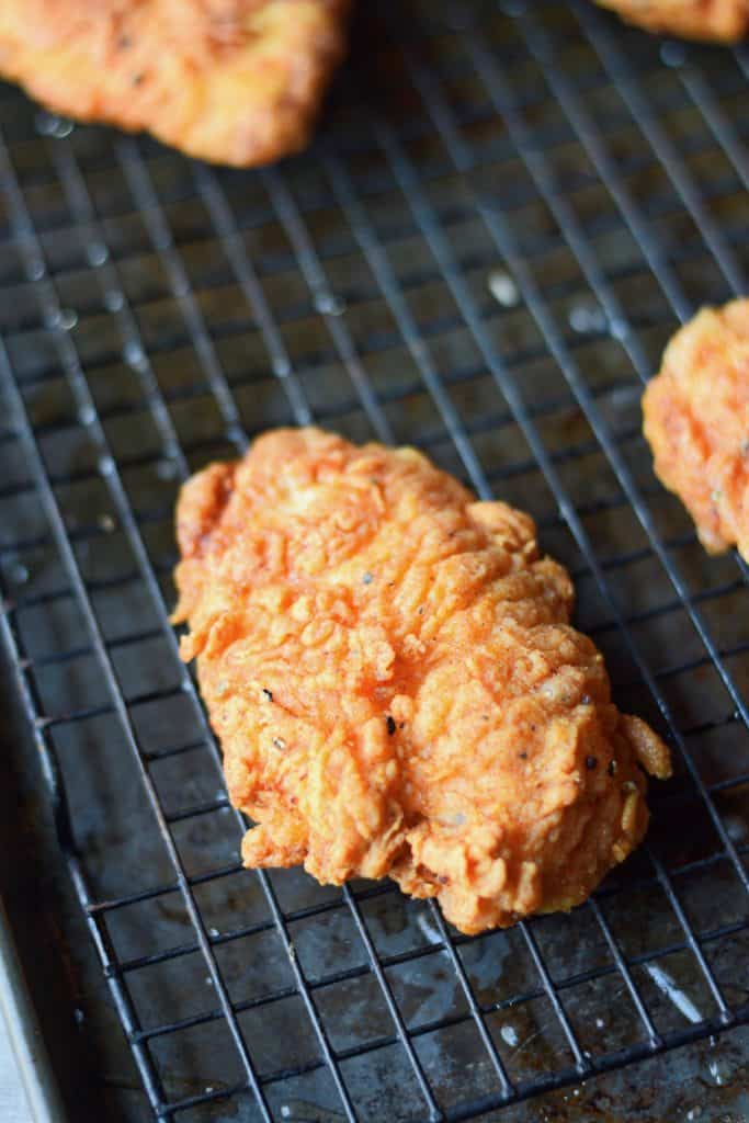 Spicy buttermilk fried chicken sandwich 