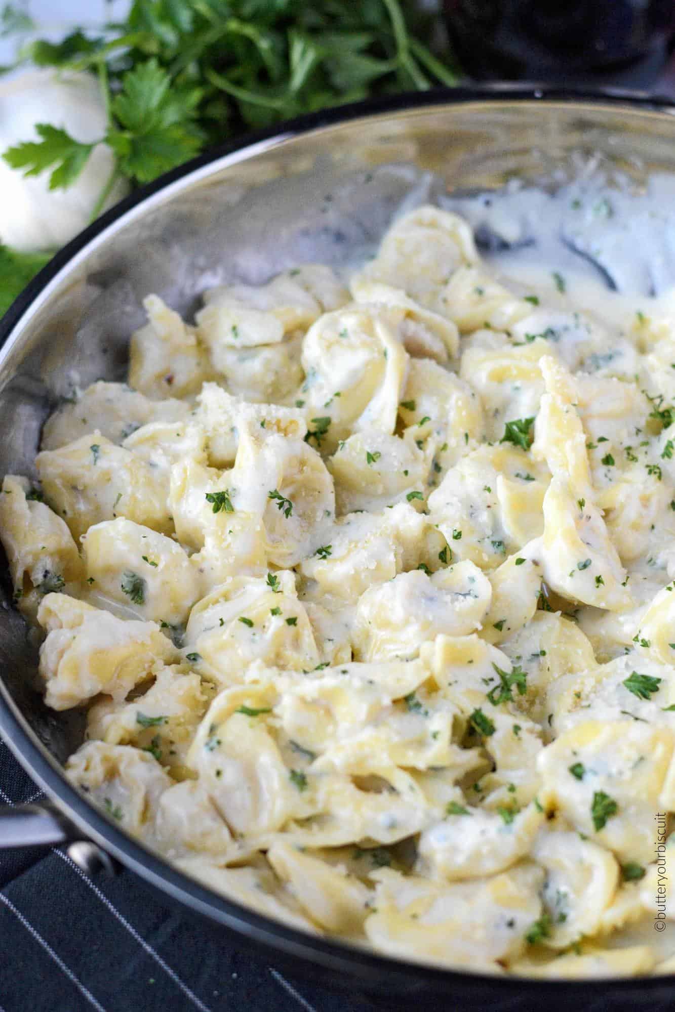 Garlic Alfredo Cheese Tortellini Butter Your Biscuit