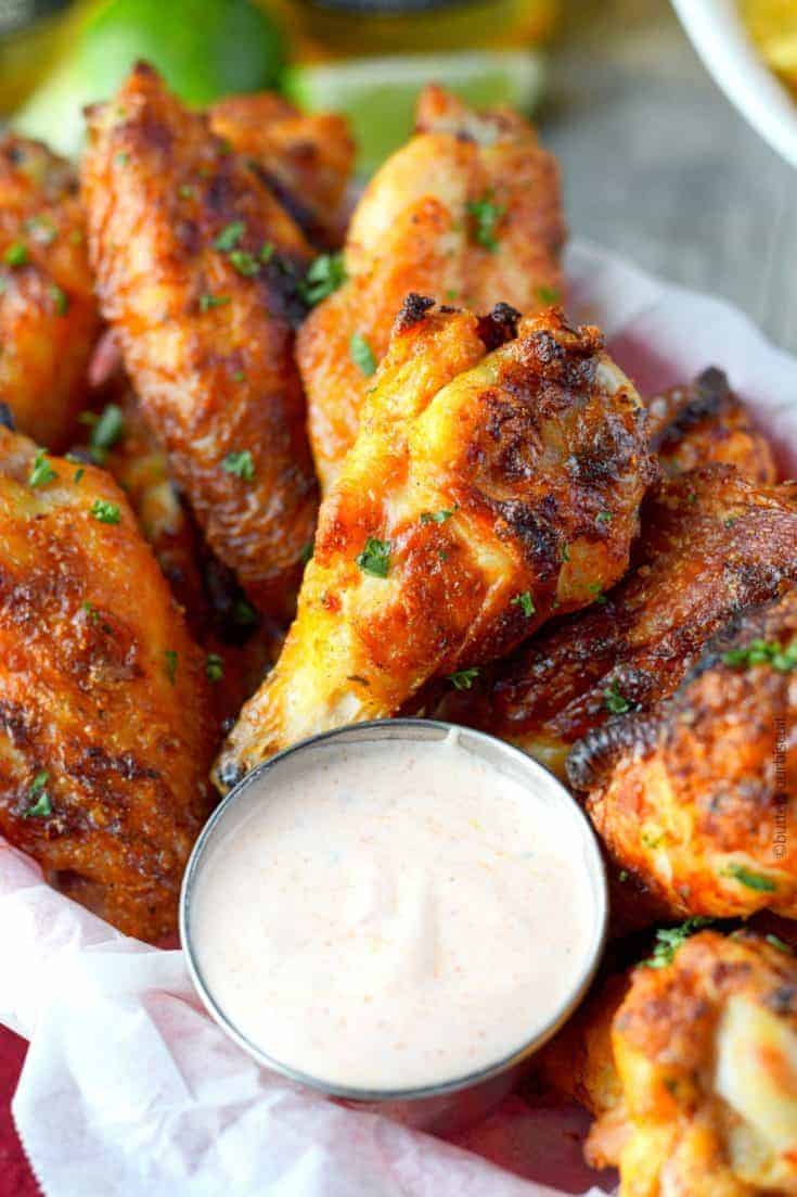 Spicy Ranch Baked Chicken Wings-Butter Your Biscuit