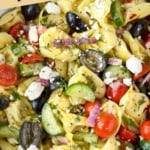 Greek pasta salad pinterest pin.
