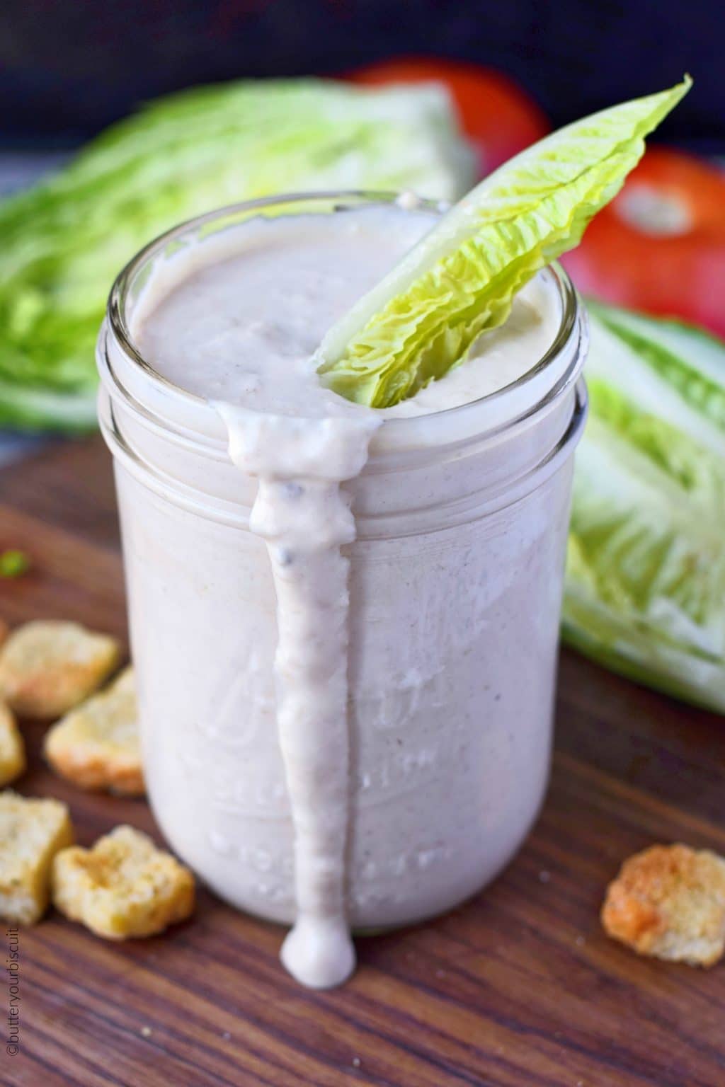 caesar salad dressing in a jar