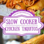 Slow cooker chicken taquitos pinterest pin
