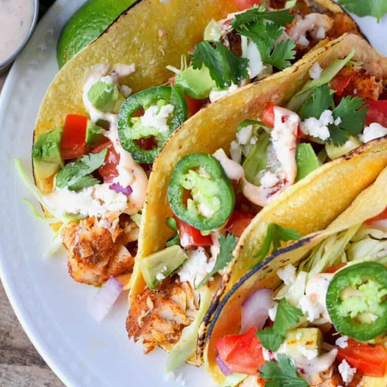 Tilapia Fish Tacos with Chipotle Ranch Sauce - Butter Your Biscuit