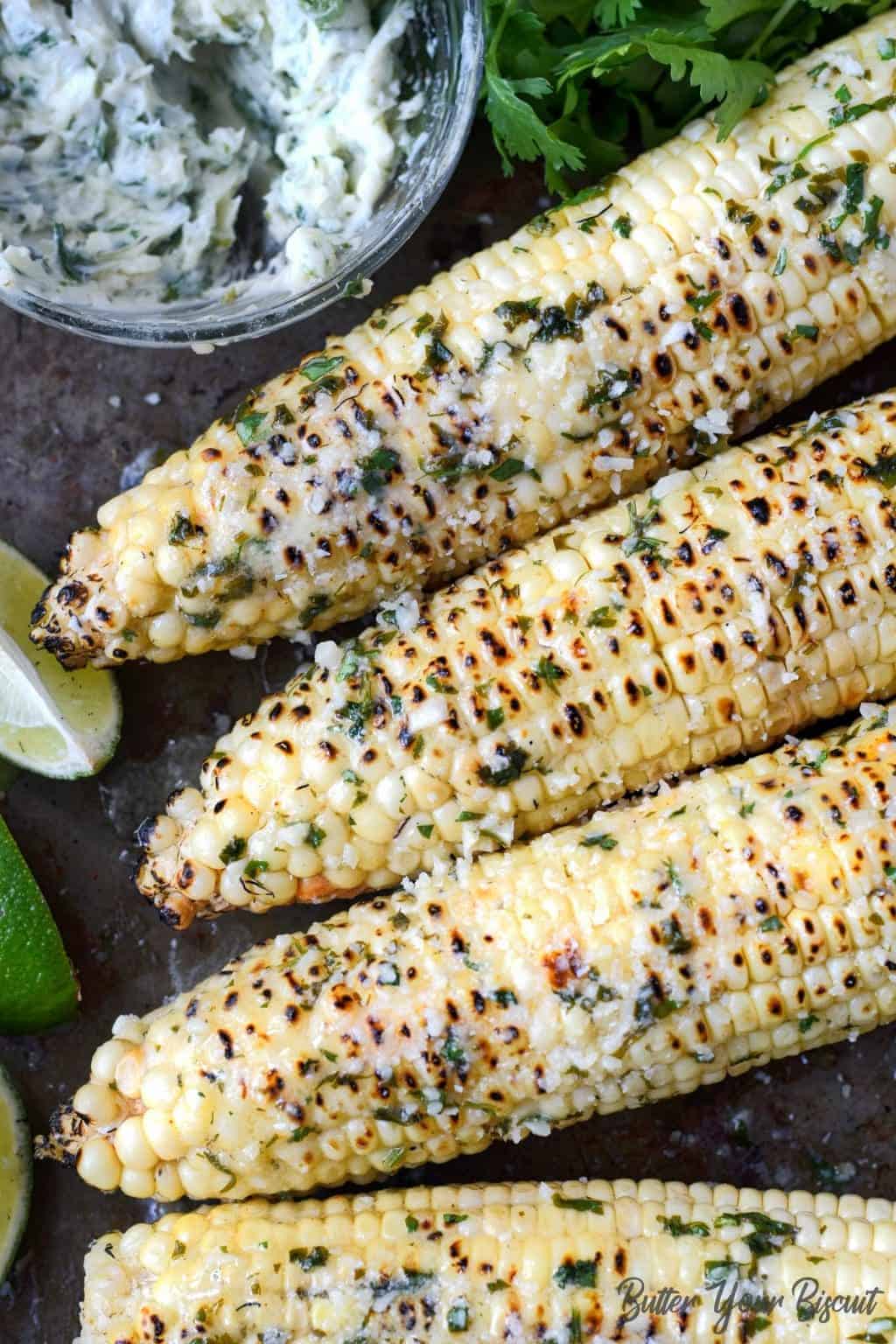 Grilled Corn with Cilantro Lime Butter | Butter Your Biscuit