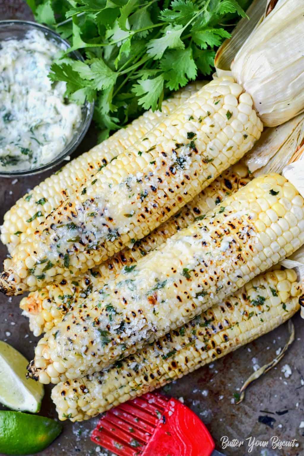 Grilled Corn with Cilantro Lime Butter | Butter Your Biscuit