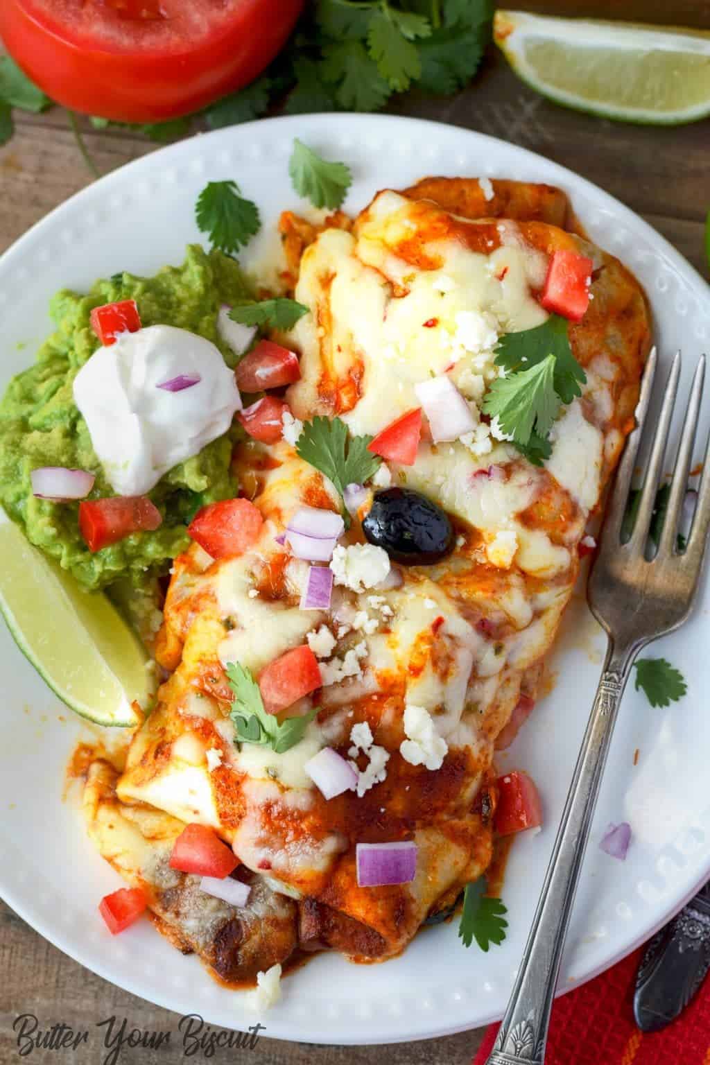 Sour Cream Chicken Enchiladas Recipe-Butter Your Biscuit