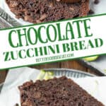 Chocolate zucchini bread pinterest pin
