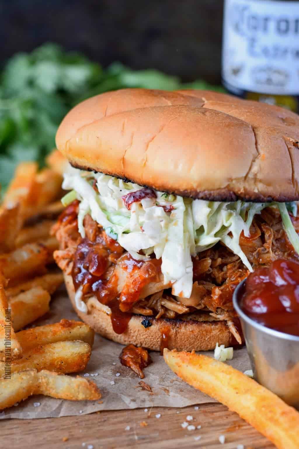 Slow Cooker Bbq Chicken Sandwich Recipe Butter Your Biscuit