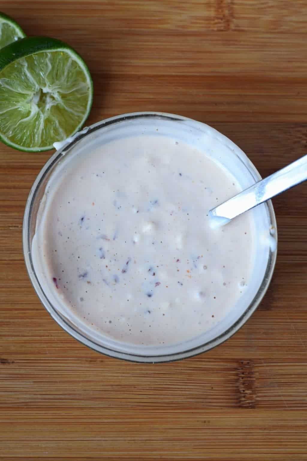 A bowl of chipotle dressing