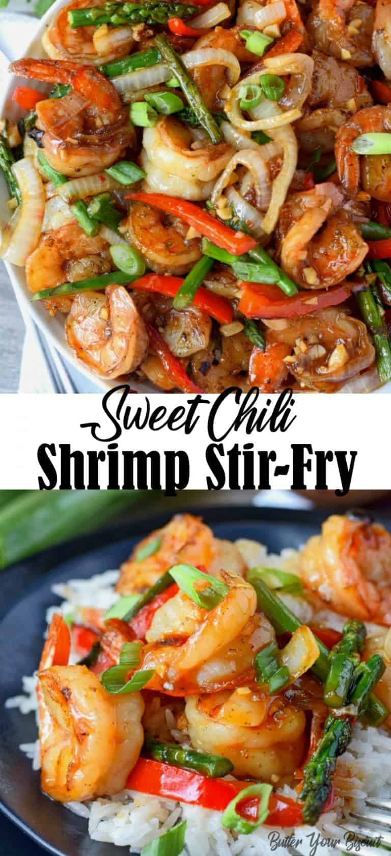 Sweet Chili Shrimp Stir Fry Easy Recipe - Butter Your Biscuit
