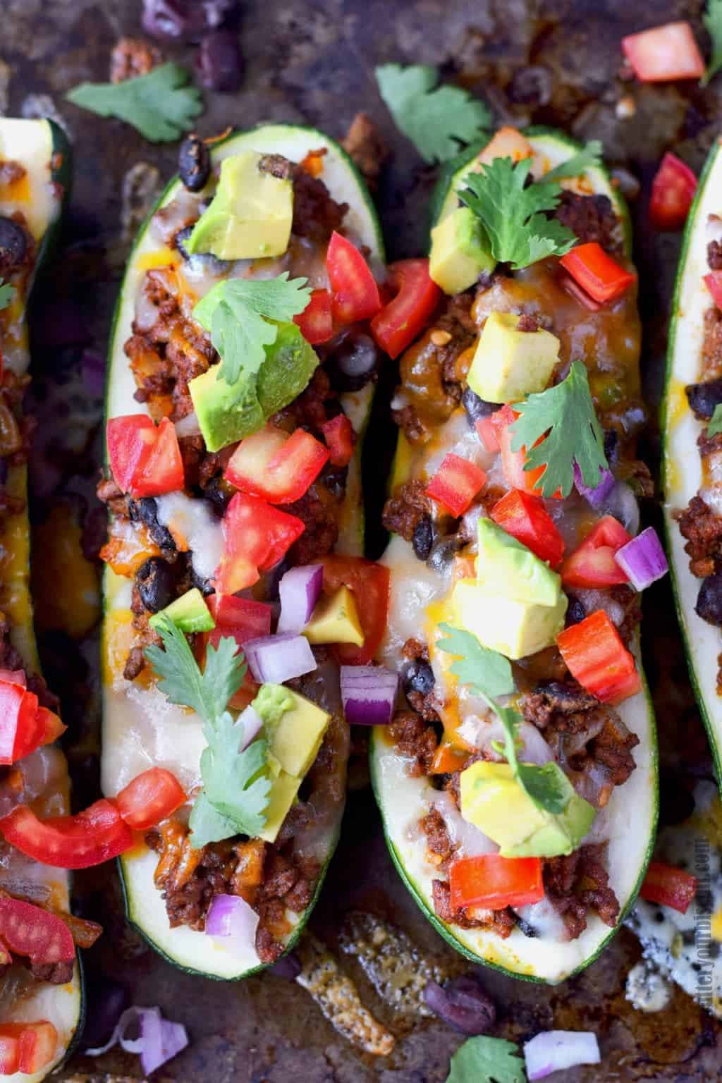 Taco Stuffed Zucchini Boats Recipe - Butter Your Biscuit