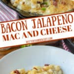 Bacon jalapeno mac and cheese pinterest pin.