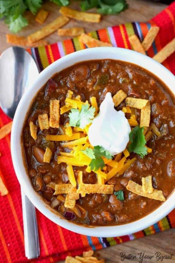 Poblano Pepper Beef Chili Recipe-Butter Your Biscuit