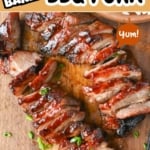 Chinese BBQ pork pinterest pin.