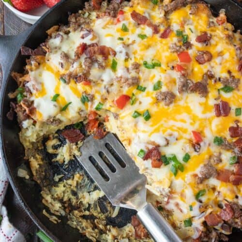 CAST IRON SAUSAGE EGG CASSEROLE - Let's Cook Some Food