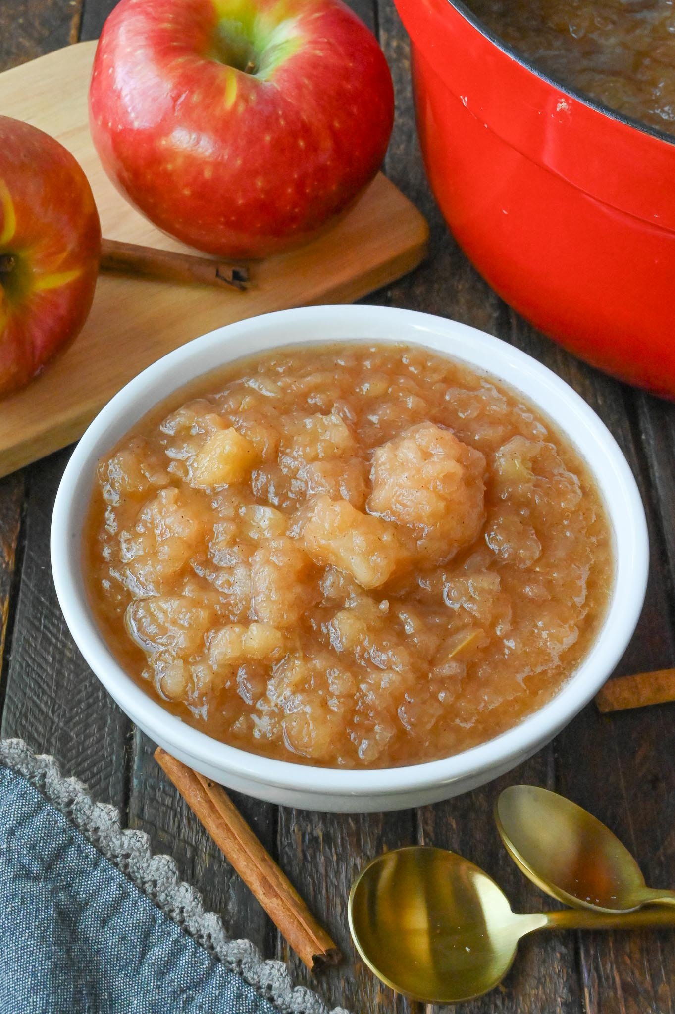 Homemade applesauce in a bowl.