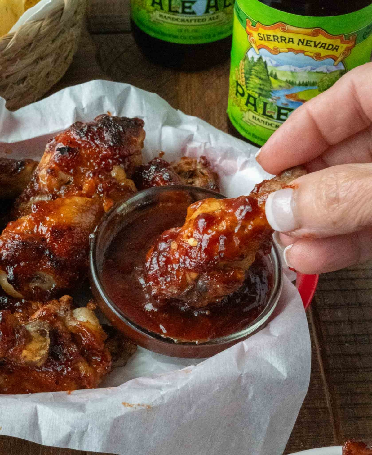 A root beer wings dipped in extra sauce.