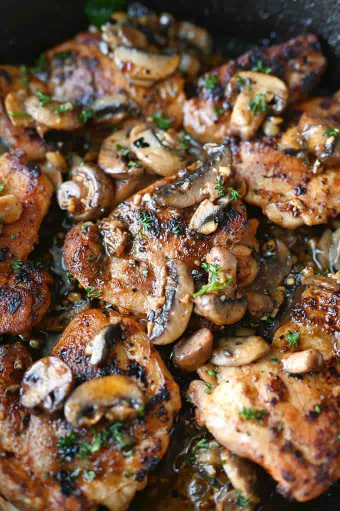 Garlic Mushroom Chicken Thighs Butter Your Biscuit