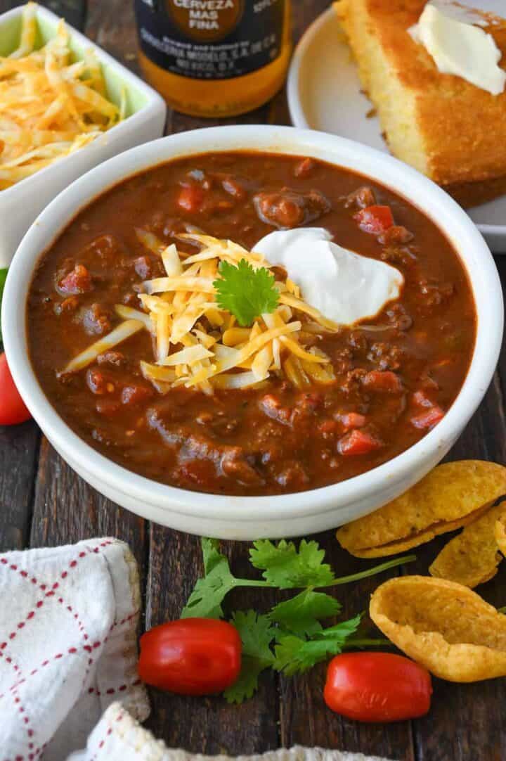 Hearty No Bean Chili Recipe - Butter Your Biscuit