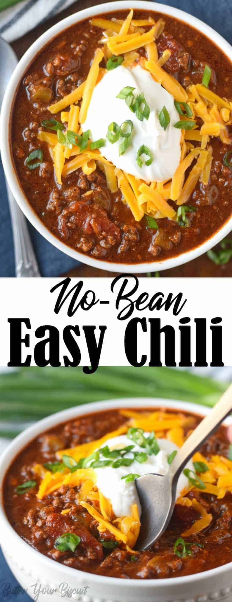 Easy No Bean Chili Recipe - Butter Your Biscuit