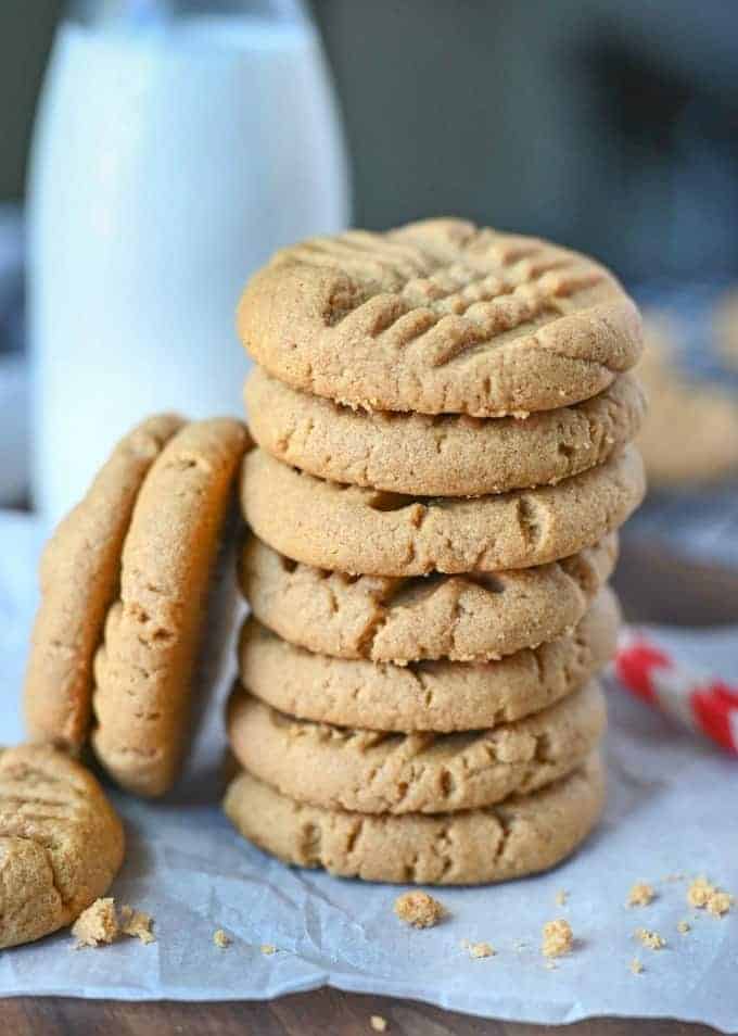 A close up of peanut butter cookies.