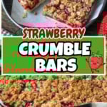 strawberry crumble bars pinterest pin.