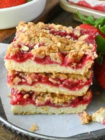 A stack of strawberry bars