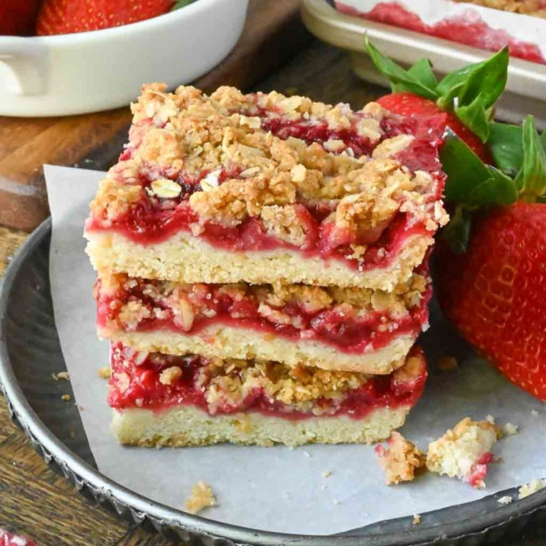 A stack of strawberry bars