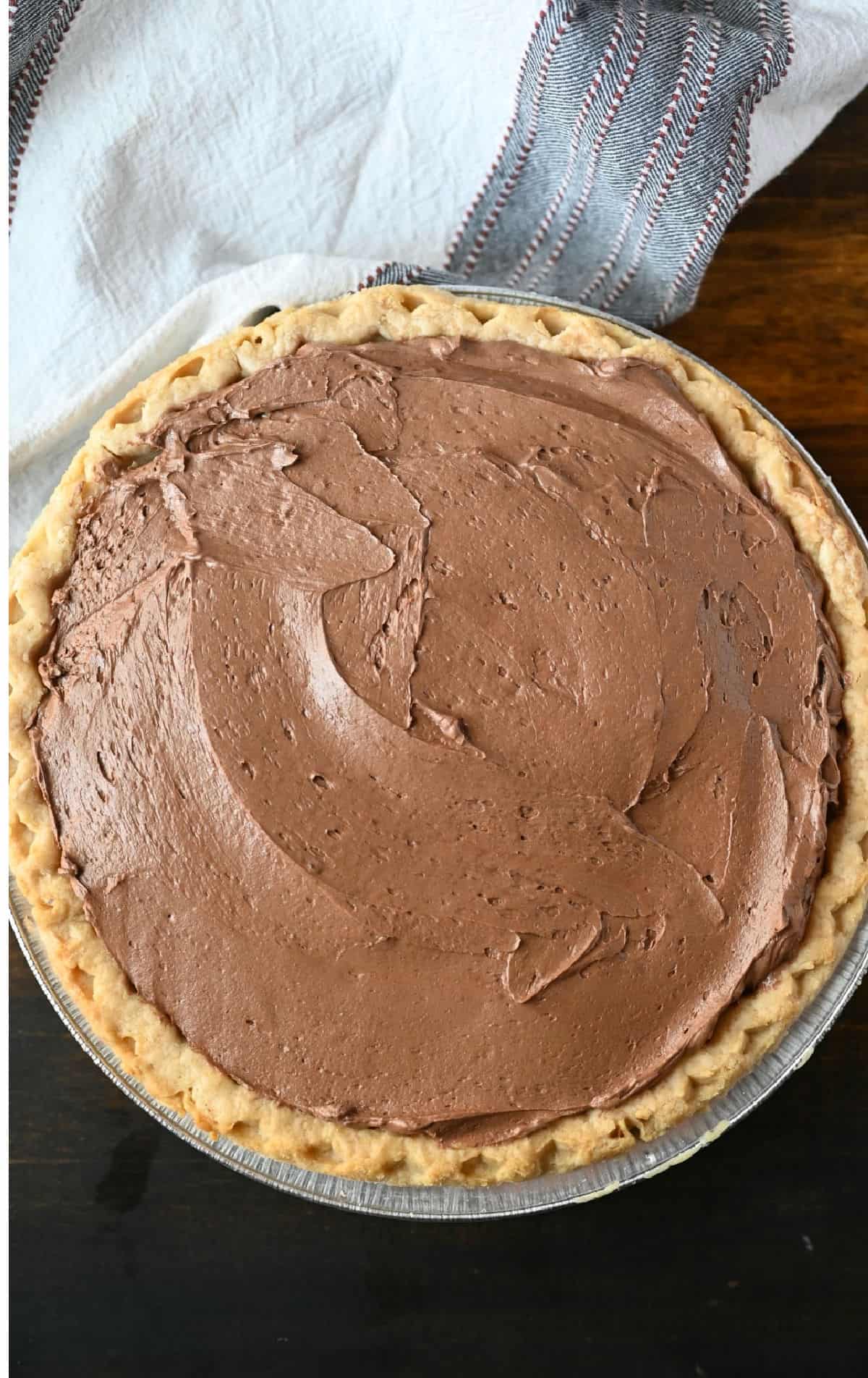 Chocolate pie chilled.