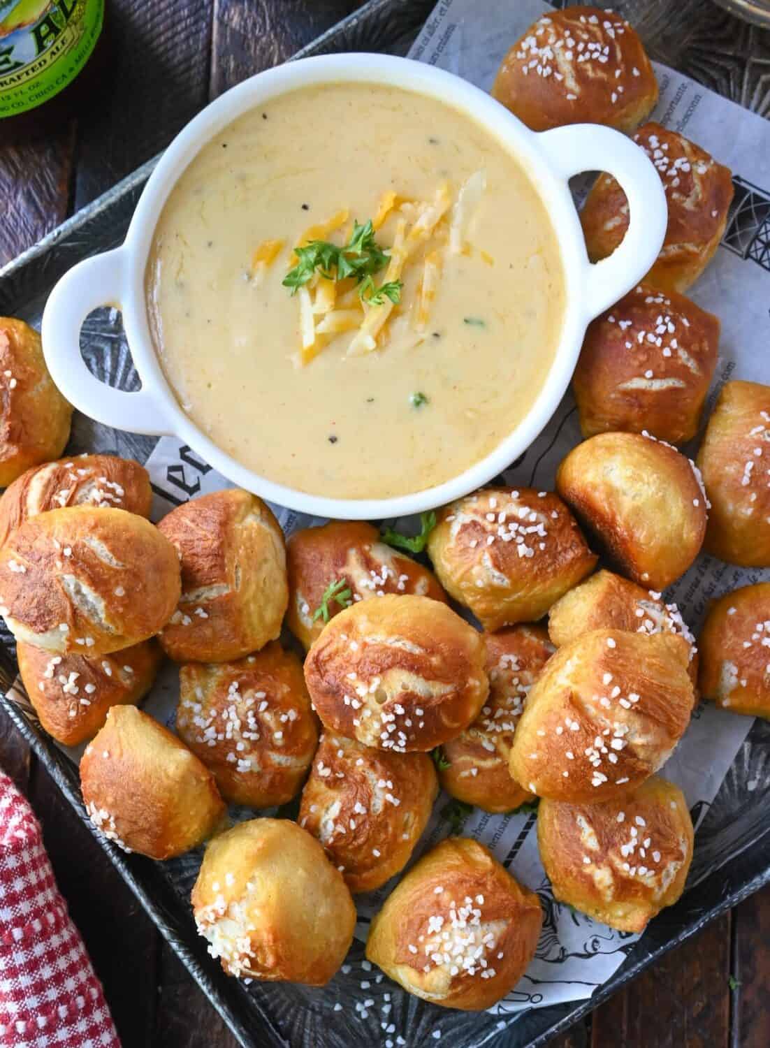 Pretzel Bites with Beer Cheese Sauce Butter Your Biscuit