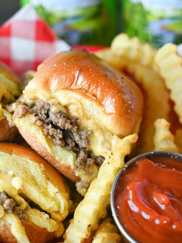 Chopped Cheeseburger Sliders {Maid Rite}Butter Your Biscuit