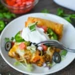 Crescent roll taco bake on a plate.