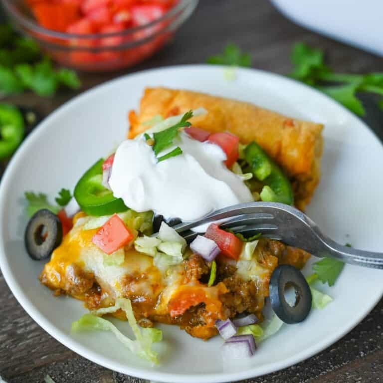 Crescent roll taco bake on a plate.