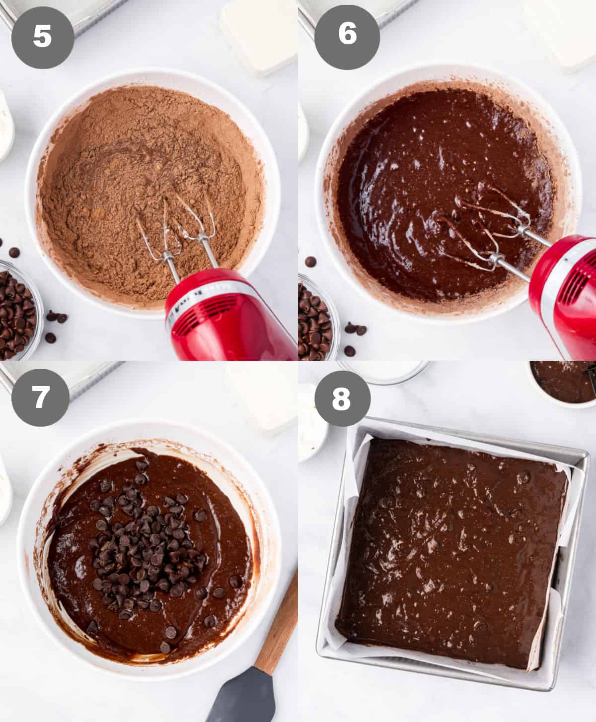 Brownie batter mixed and spread into pan.