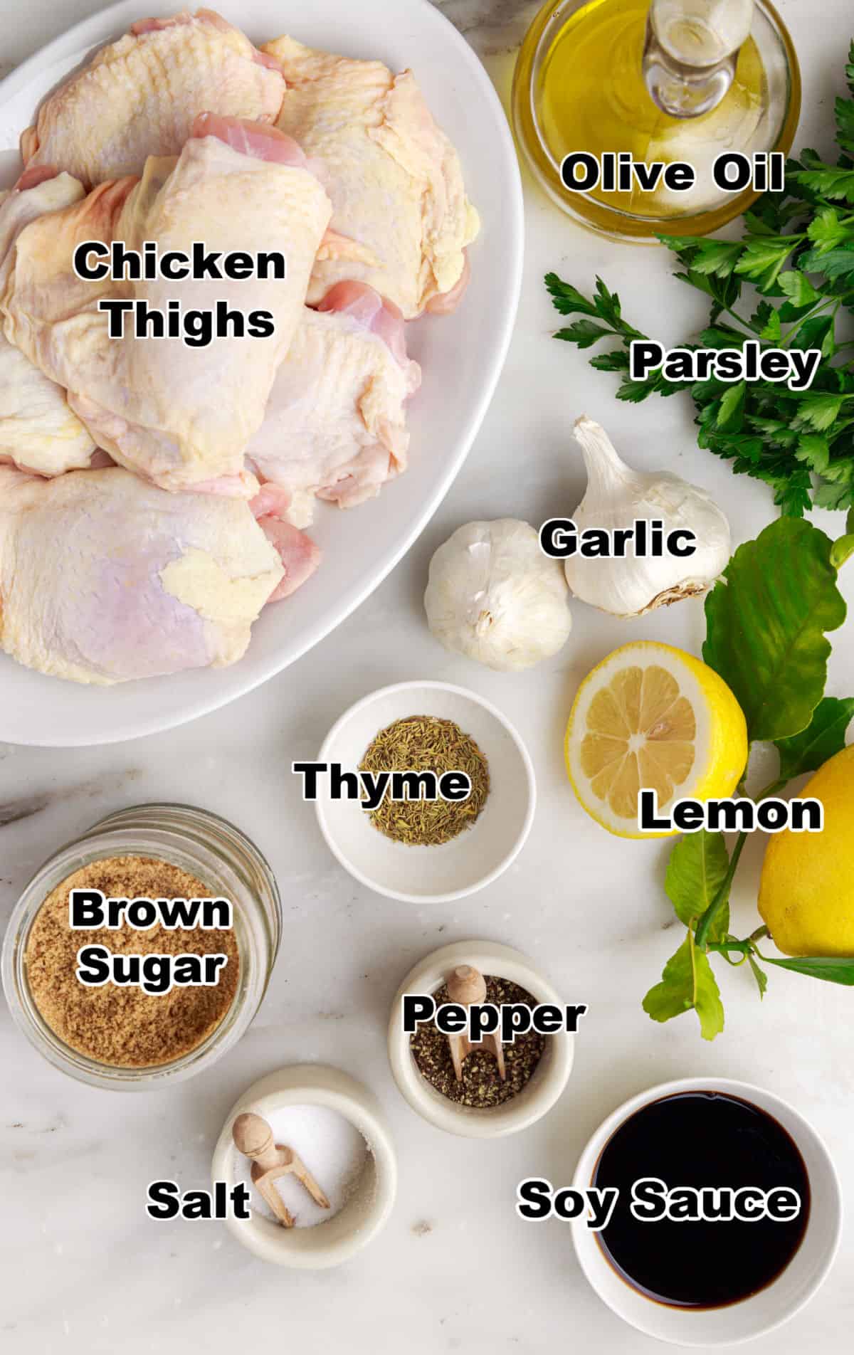 All the ingredients needed.