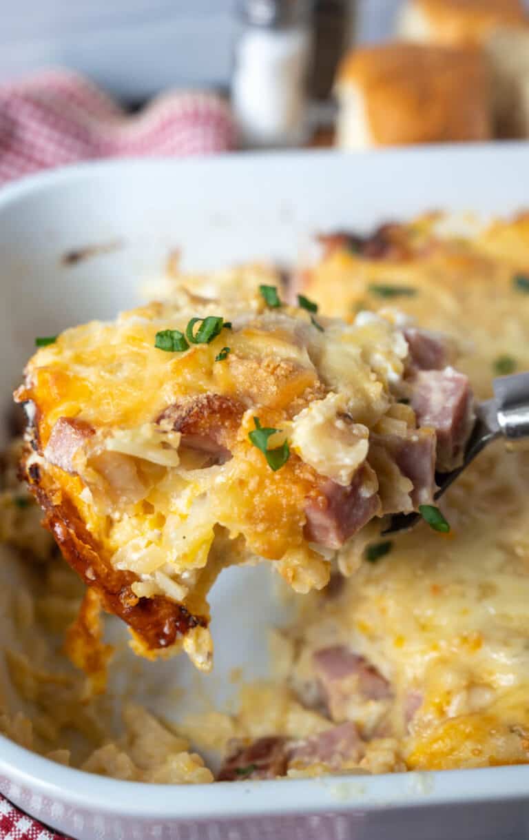 Ham and Cheese Hash Brown Casserole | Butter Your Biscuit