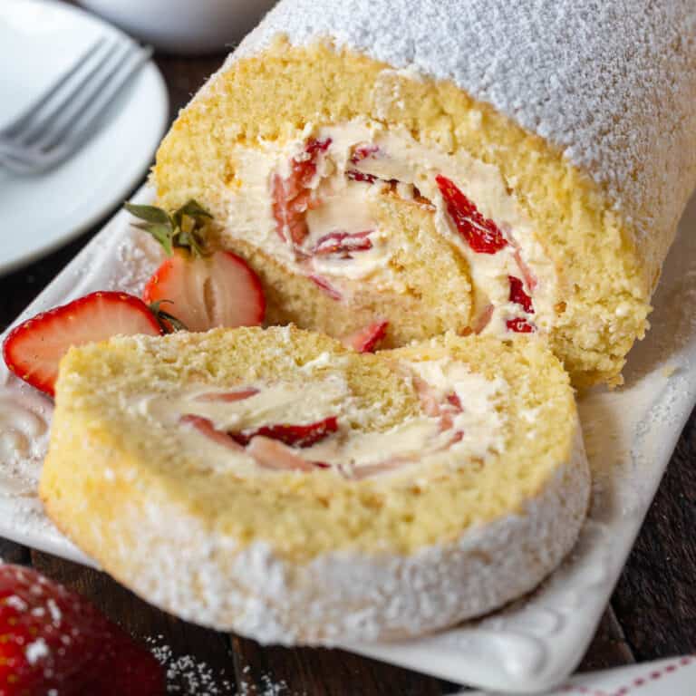 A slice cut off of the cake.