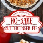 pinterest pin of butterfinger pie